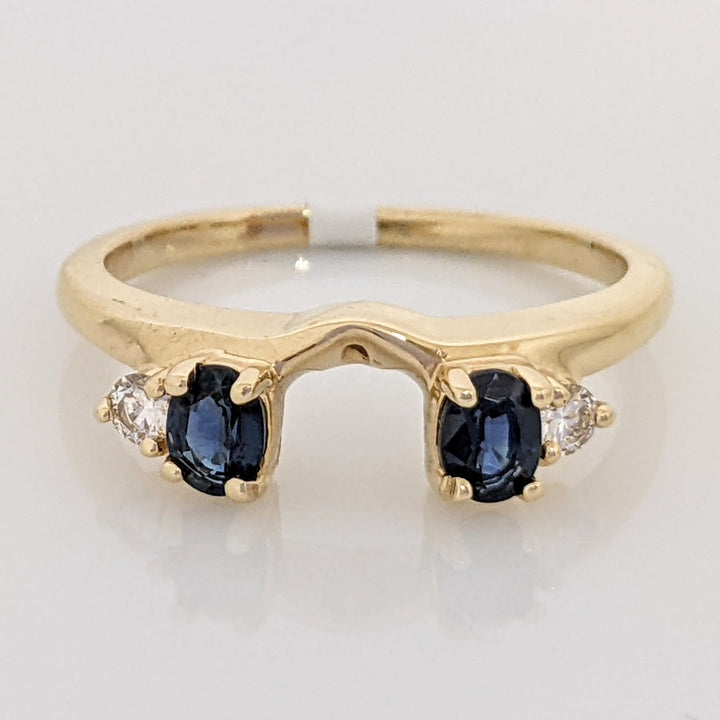 14K SAPPHIRE OVAL 3X4 (2) WITH .08 CARAT TOTAL WEIGHT SI2 I DIAMOND ROUND (2) ESTATE WRAP