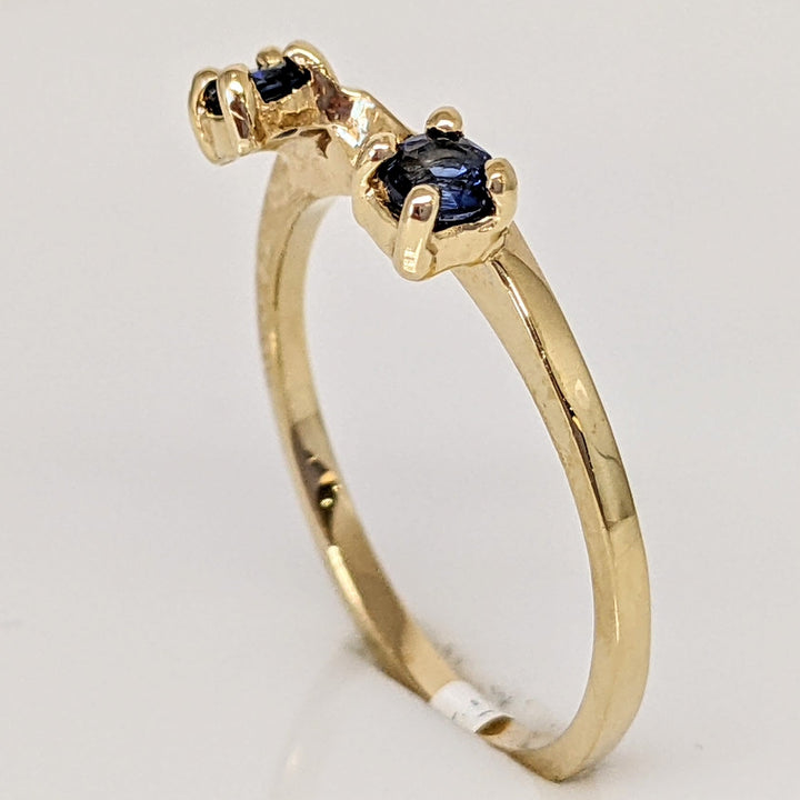 14K SAPPHIRE ROUND 3MM (2) ESTATE WRAP 1.9 GRAMS