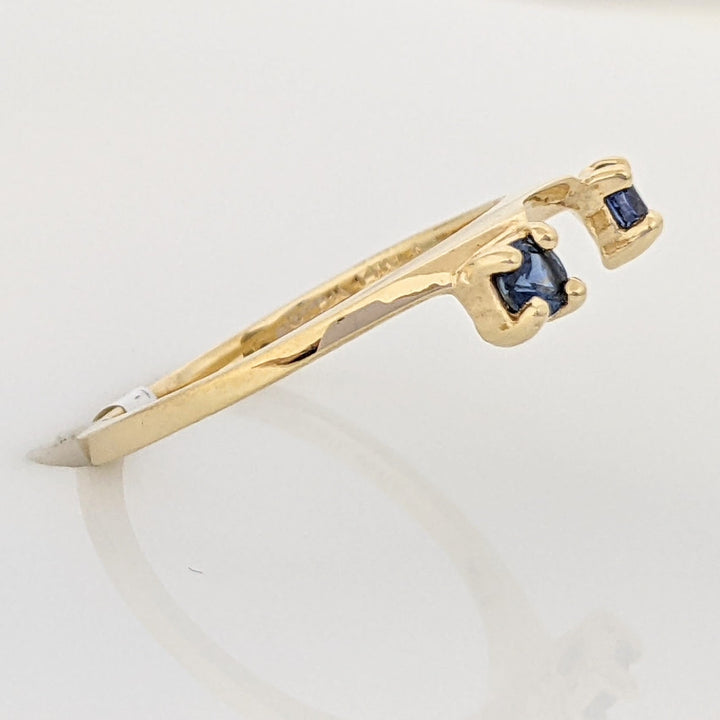 14K SAPPHIRE ROUND 3MM (2) ESTATE WRAP 1.9 GRAMS