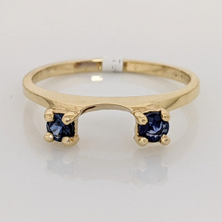 14K SAPPHIRE ROUND 3MM (2) ESTATE WRAP 1.9 GRAMS