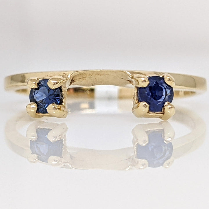 14K SAPPHIRE ROUND 3MM (2) ESTATE WRAP 1.9 GRAMS