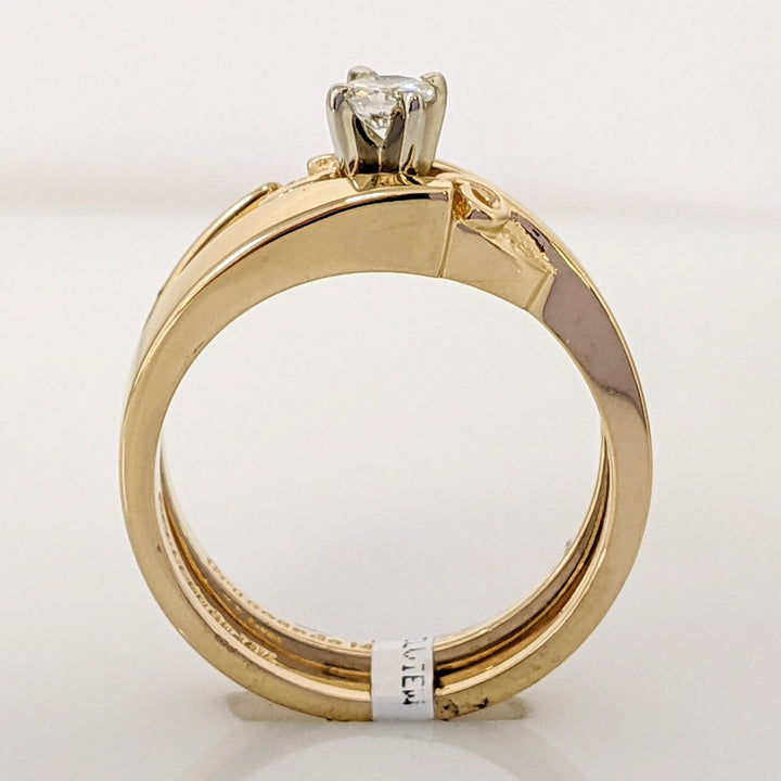 14K .19 CARAT TOTAL SI3 I DIAMOND ROUND 4-PRONG ESTATE SET 5.8 GRAMS