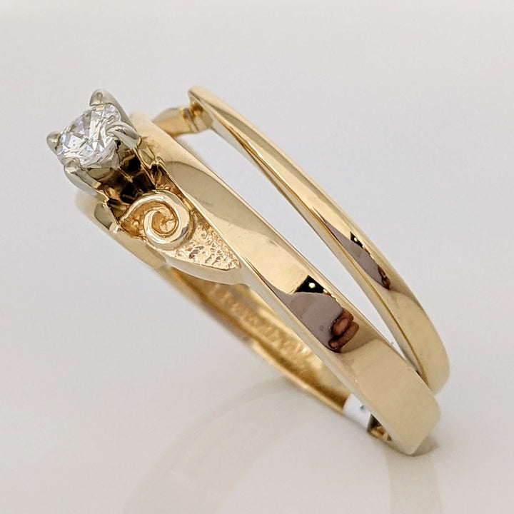 14K .19 CARAT TOTAL SI3 I DIAMOND ROUND 4-PRONG ESTATE SET 5.8 GRAMS