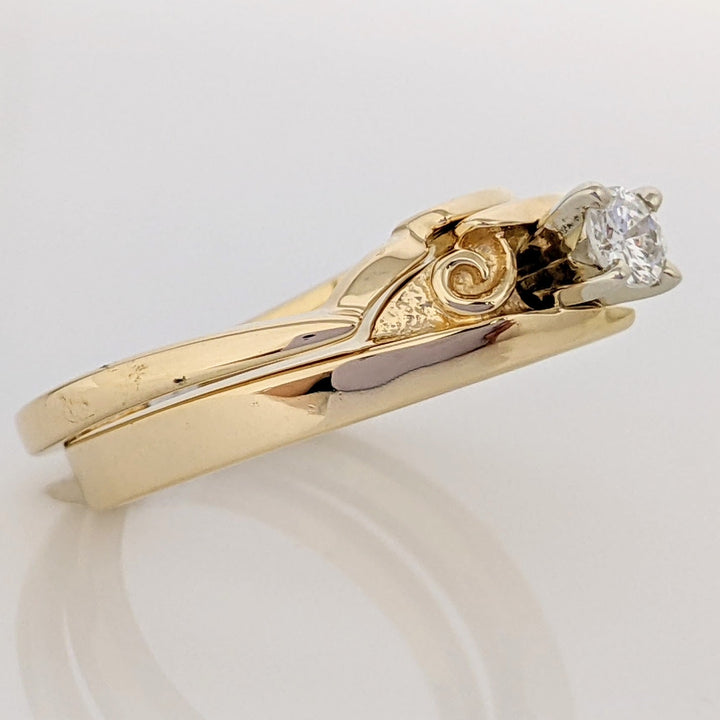 14K .19 CARAT TOTAL SI3 I DIAMOND ROUND 4-PRONG ESTATE SET 5.8 GRAMS