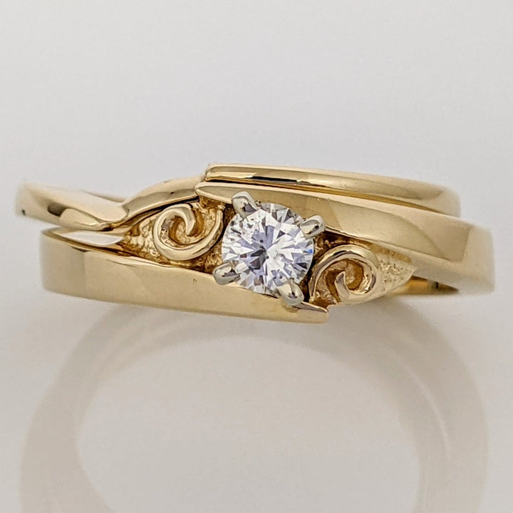 14K .19 CARAT TOTAL SI3 I DIAMOND ROUND 4-PRONG ESTATE SET 5.8 GRAMS