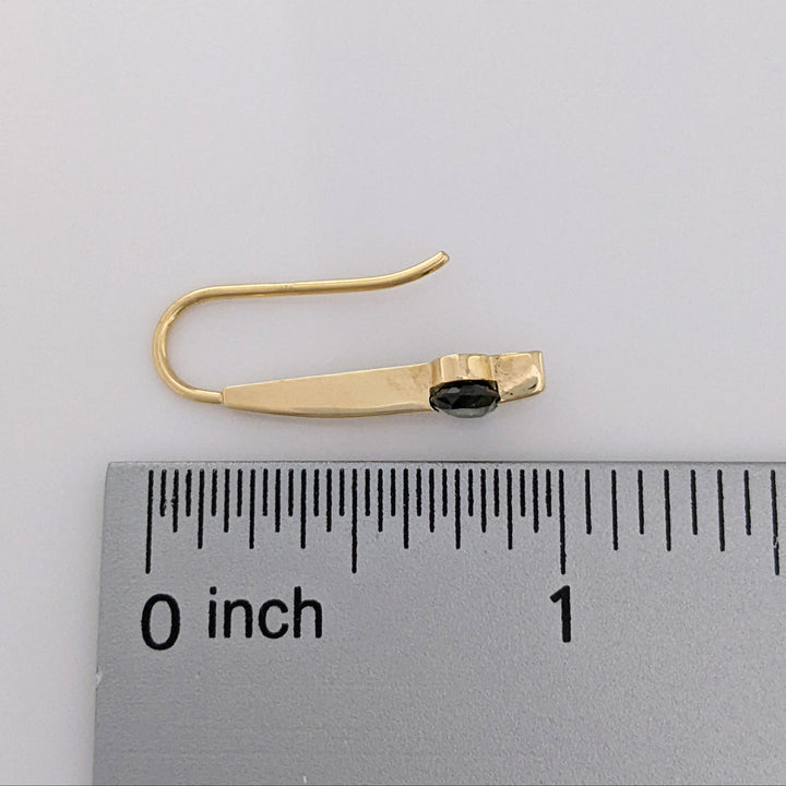 14K GREEN TOURMALINE OVAL 4X6 TENSION SET HOOK ESTATE EARRINGS 2.6 GRAMS