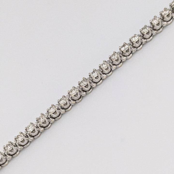 14K WHITE 1.65 CARAT TOTAL WEIGHT SI2 J-K DIAMOND ROUND (55) ESTATE BRACELET 10.7 GRAMS
