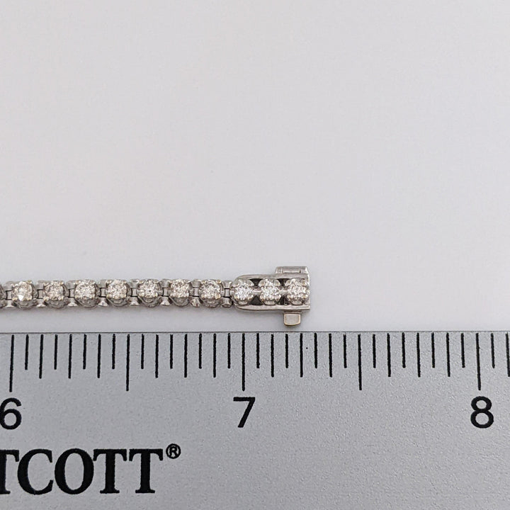 14K WHITE 1.65 CARAT TOTAL WEIGHT SI2 J-K DIAMOND ROUND (55) ESTATE BRACELET 10.7 GRAMS