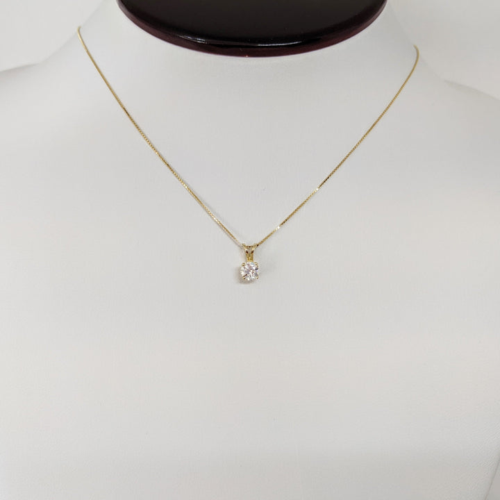14K .44 CARAT TOTAL I1 I DIAMOND ROUND ESTATE PENDANT & CHAIN 1.5 GRAMS