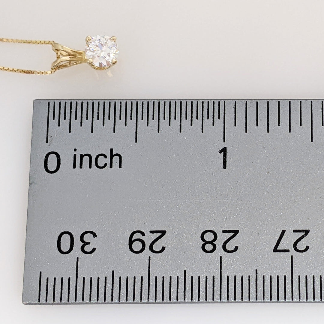 14K .44 CARAT TOTAL I1 I DIAMOND ROUND ESTATE PENDANT & CHAIN 1.5 GRAMS