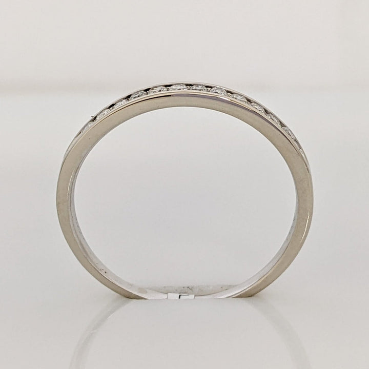 14K WHITE .24 CARAT TOTAL WEIGHT I1 H DIAMOND ROUND (12) ESTATE CHANNEL SET BAND 1.9 GRAMS