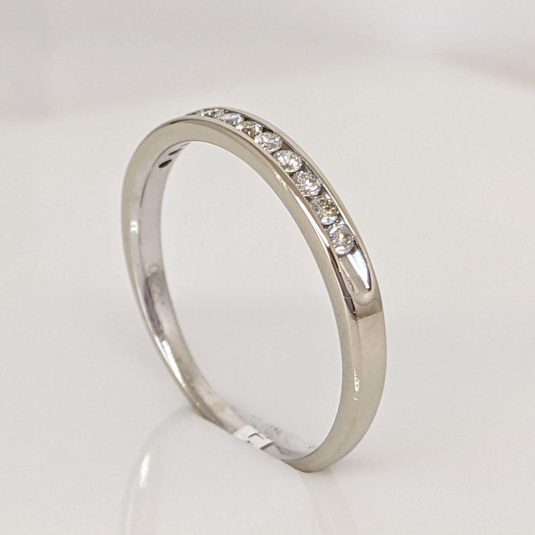 14K WHITE .24 CARAT TOTAL WEIGHT I1 H DIAMOND ROUND (12) ESTATE CHANNEL SET BAND 1.9 GRAMS