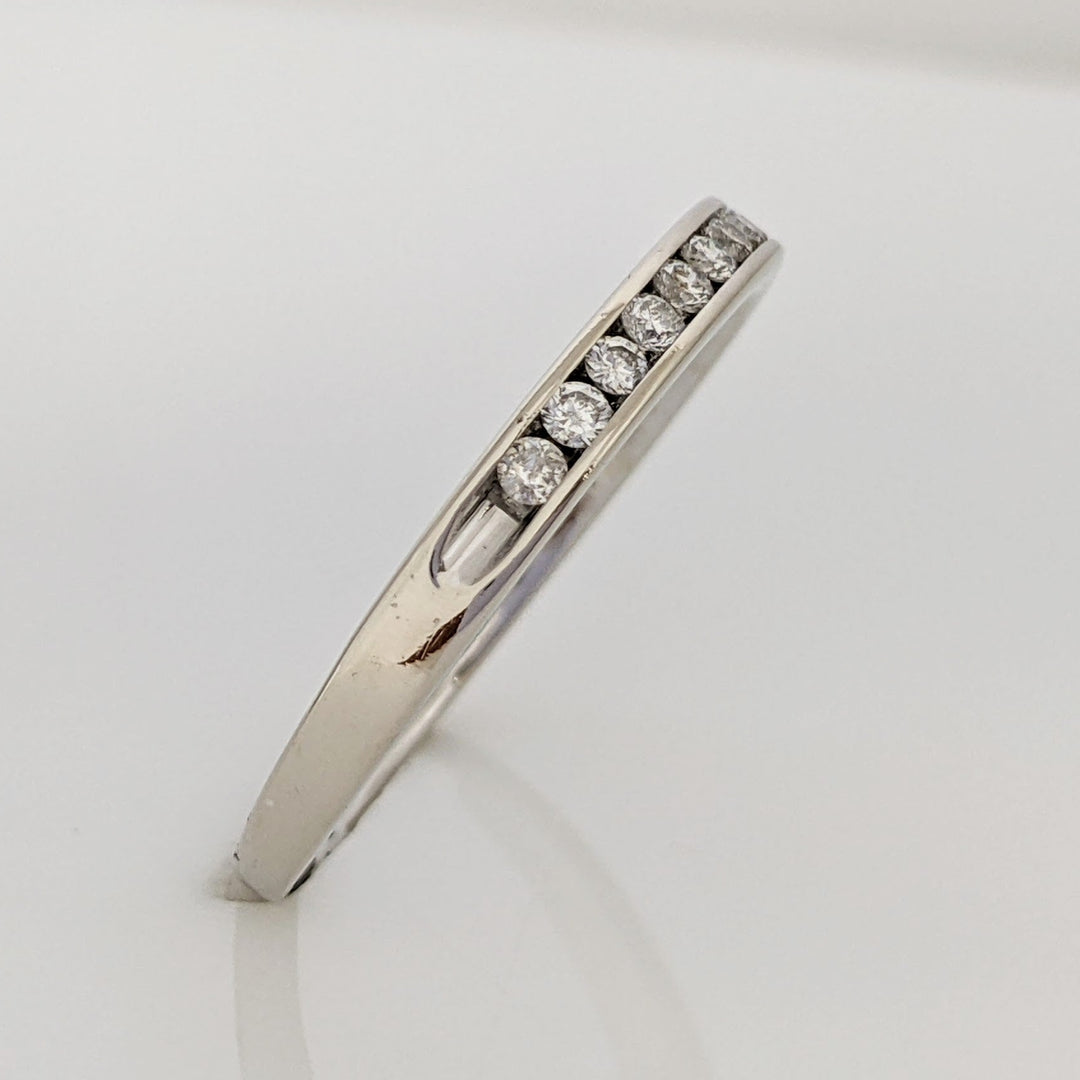 14K WHITE .24 CARAT TOTAL WEIGHT I1 H DIAMOND ROUND (12) ESTATE CHANNEL SET BAND 1.9 GRAMS