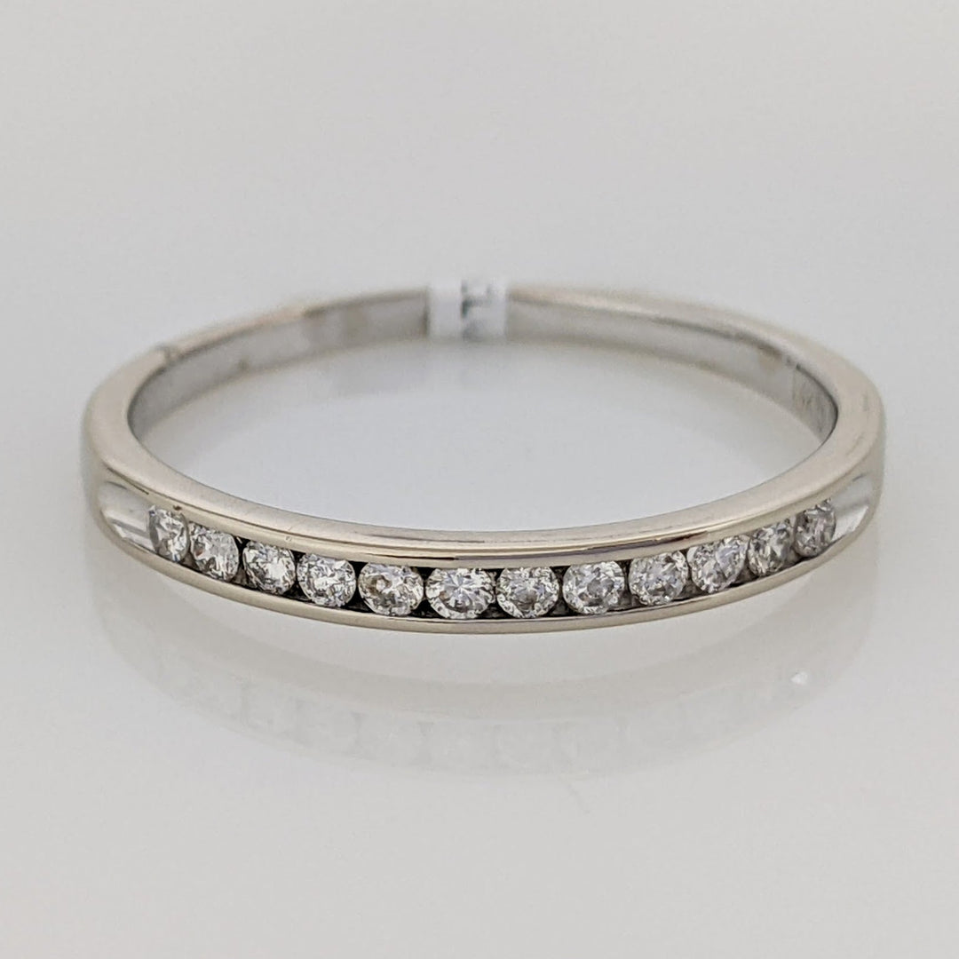 14K WHITE .24 CARAT TOTAL WEIGHT I1 H DIAMOND ROUND (12) ESTATE CHANNEL SET BAND 1.9 GRAMS