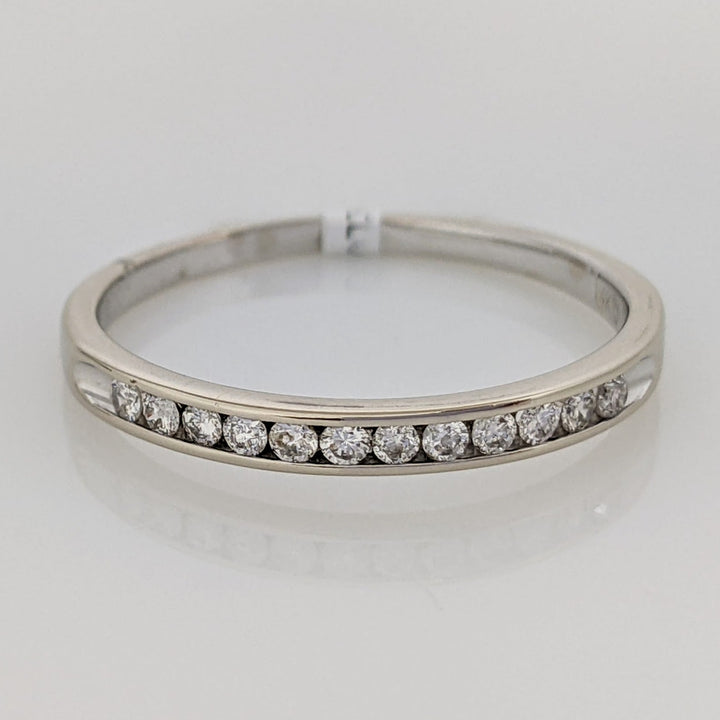 14K WHITE .24 CARAT TOTAL WEIGHT I1 H DIAMOND ROUND (12) ESTATE CHANNEL SET BAND 1.9 GRAMS