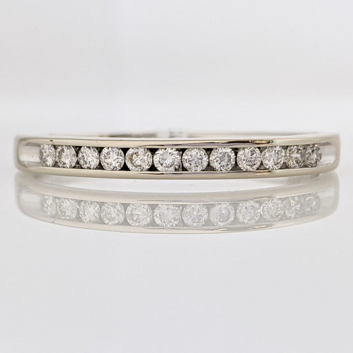14K WHITE .24 CARAT TOTAL WEIGHT I1 H DIAMOND ROUND (12) ESTATE CHANNEL SET BAND 1.9 GRAMS