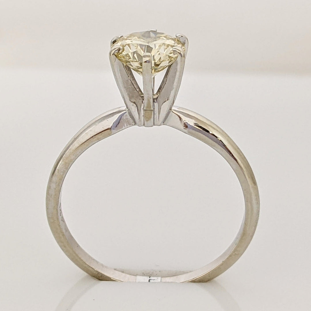14K WHITE 1.05 CARAT TOTAL VS1 S DIAMOND ROUND SOLITAIRE ESTATE RING 2.5 GRAMS