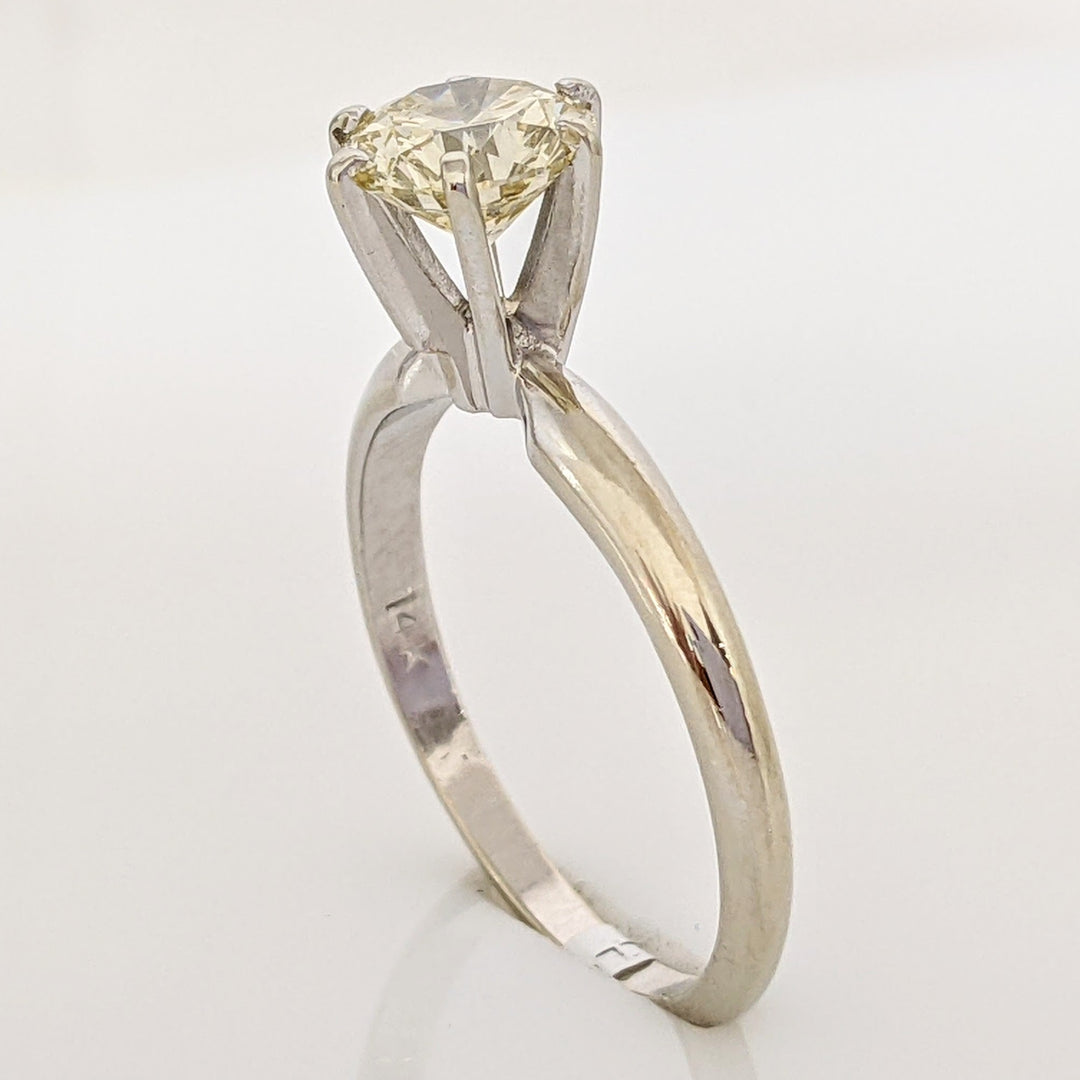 14K WHITE 1.05 CARAT TOTAL VS1 S DIAMOND ROUND SOLITAIRE ESTATE RING 2.5 GRAMS