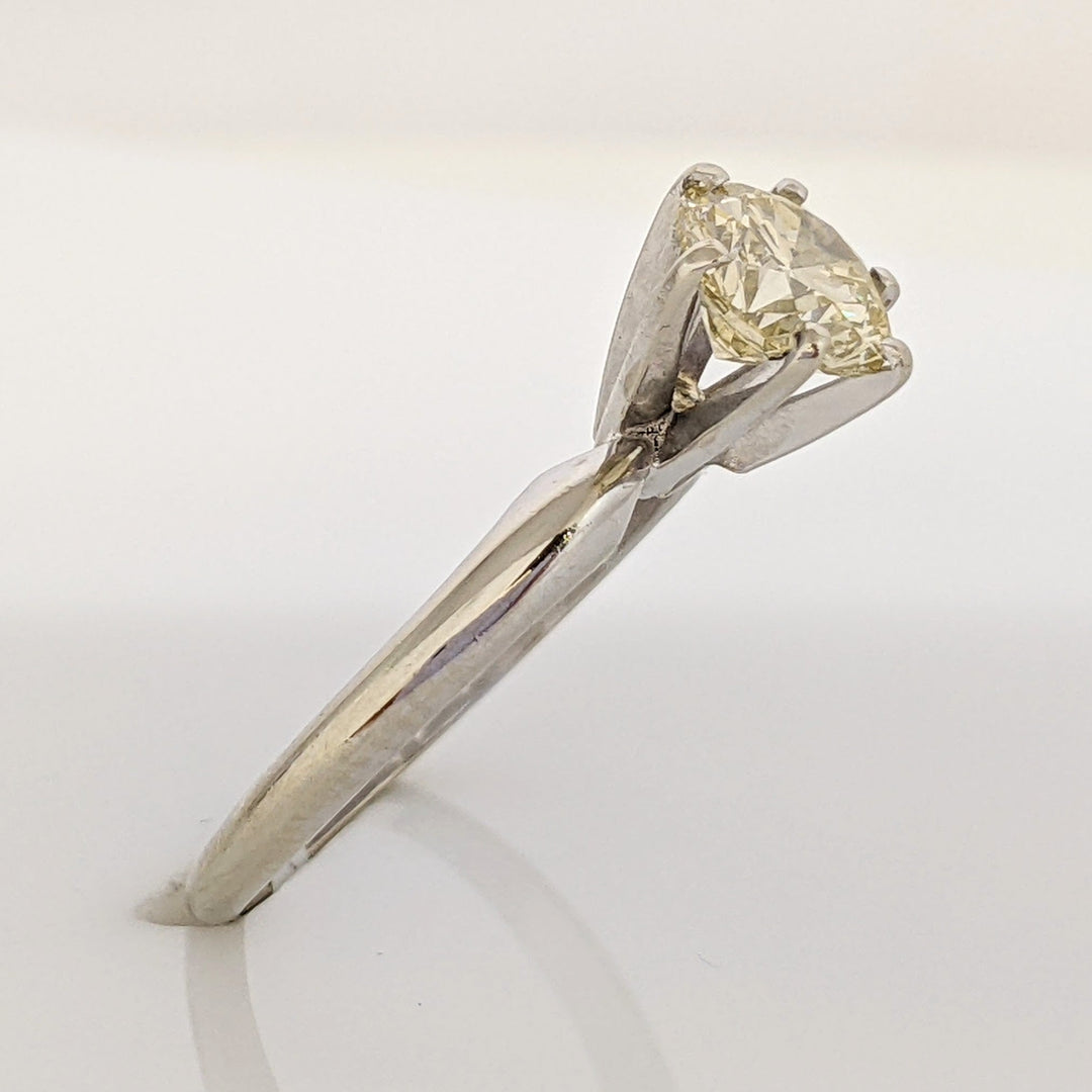 14K WHITE 1.05 CARAT TOTAL VS1 S DIAMOND ROUND SOLITAIRE ESTATE RING 2.5 GRAMS