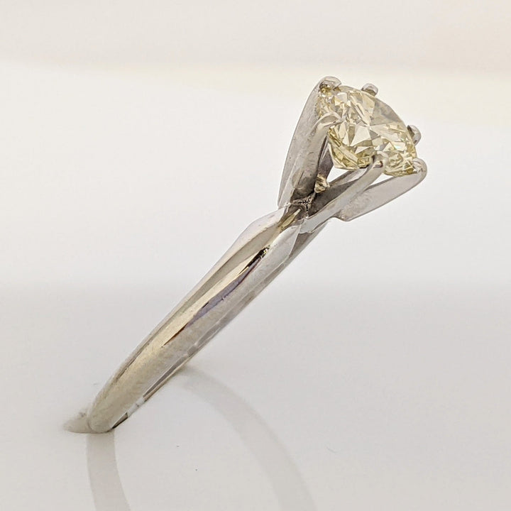 14K WHITE 1.05 CARAT TOTAL VS1 S DIAMOND ROUND SOLITAIRE ESTATE RING 2.5 GRAMS