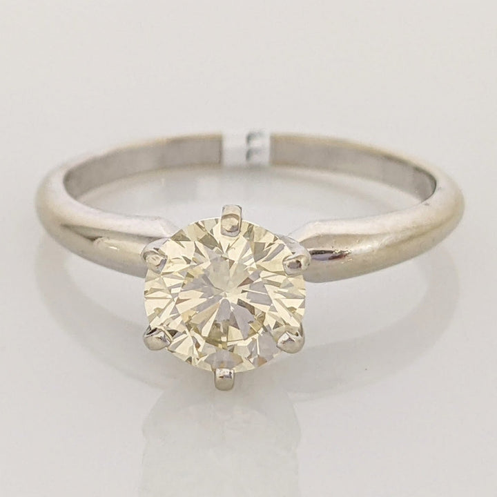 14K WHITE 1.05 CARAT TOTAL VS1 S DIAMOND ROUND SOLITAIRE ESTATE RING 2.5 GRAMS