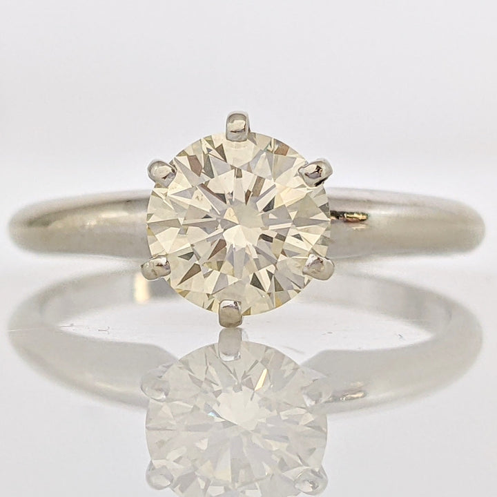 14K WHITE 1.05 CARAT TOTAL VS1 S DIAMOND ROUND SOLITAIRE ESTATE RING 2.5 GRAMS