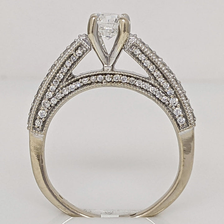 14K WHITE 1.01 CARAT TOTAL WEIGHT VS1 H DIAMOND ROUND (91) ESTATE RING 5.0 GRAMS