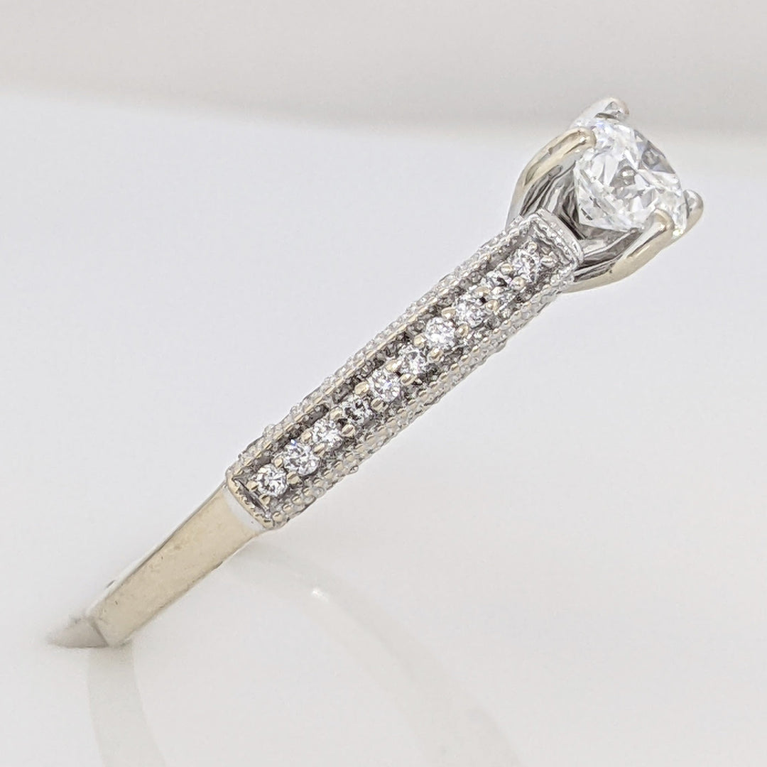 14K WHITE 1.01 CARAT TOTAL WEIGHT VS1 H DIAMOND ROUND (91) ESTATE RING 5.0 GRAMS
