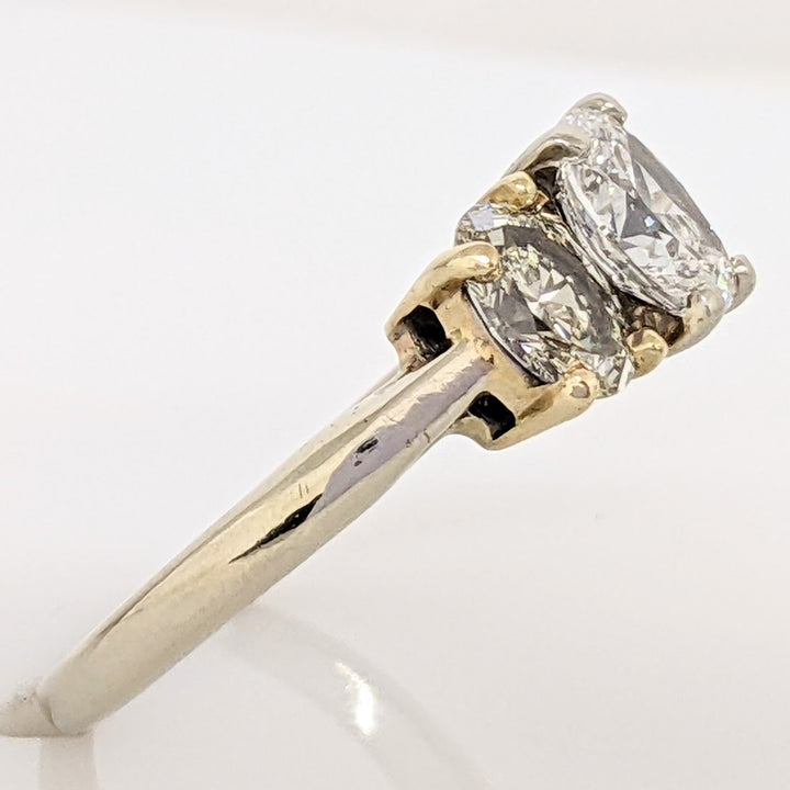14K WHITE 1.67 CARAT TOTAL WEIGHT VS-SI2 G-P DIAMOND OVAL (3) ESTATE TRINITY RING 3.3 GRAMS