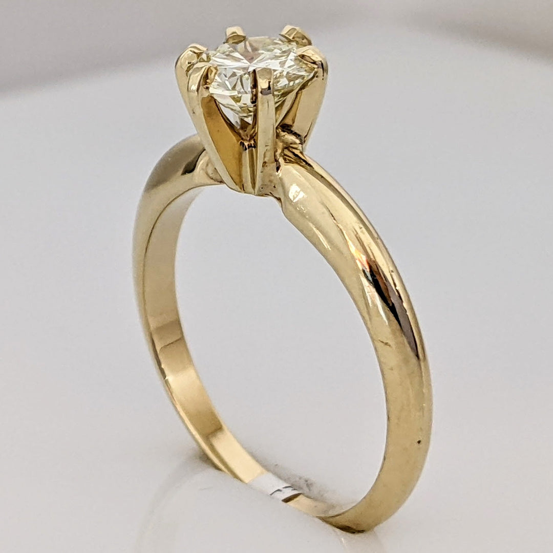 14k .78 CARAT TOTAL WEIGHT VS2 O DIAMOND ROUND ESTATE SOLITAIRE RING 3.0 GRAMS