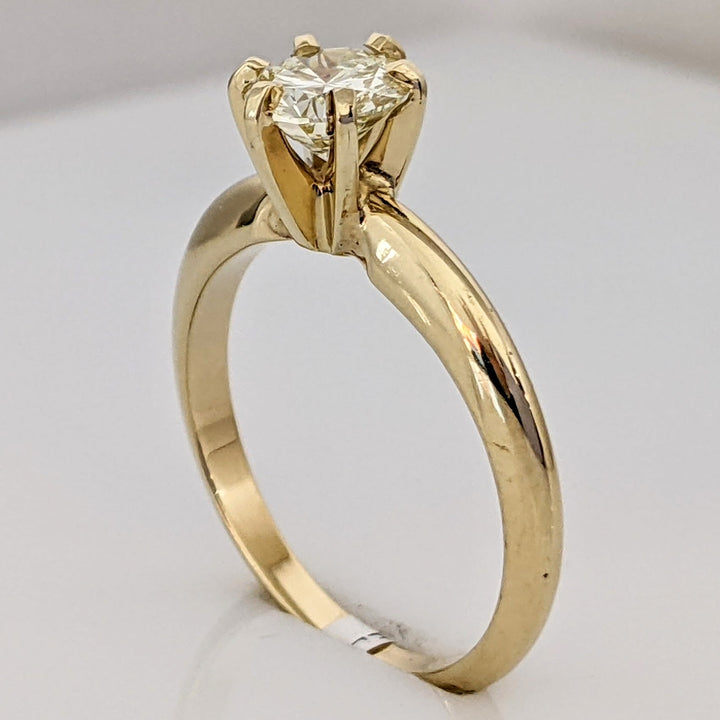 14k .78 CARAT TOTAL WEIGHT VS2 O DIAMOND ROUND ESTATE SOLITAIRE RING 3.0 GRAMS