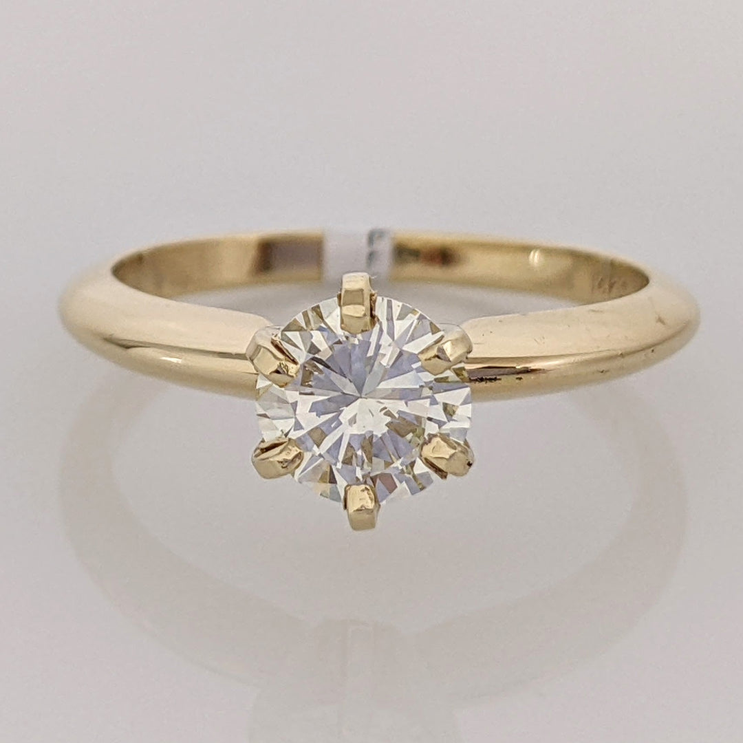 14k .78 CARAT TOTAL WEIGHT VS2 O DIAMOND ROUND ESTATE SOLITAIRE RING 3.0 GRAMS