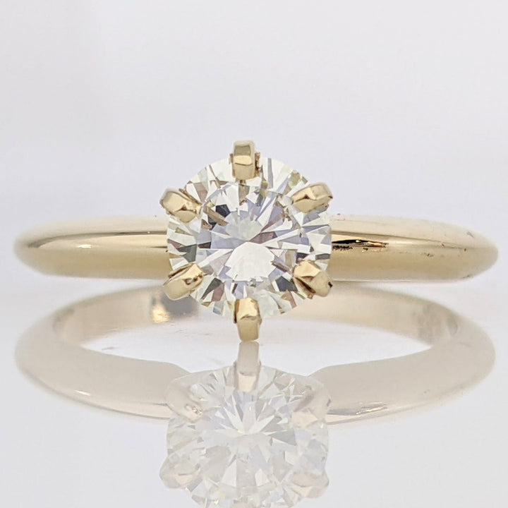 14k .78 CARAT TOTAL WEIGHT VS2 O DIAMOND ROUND ESTATE SOLITAIRE RING 3.0 GRAMS