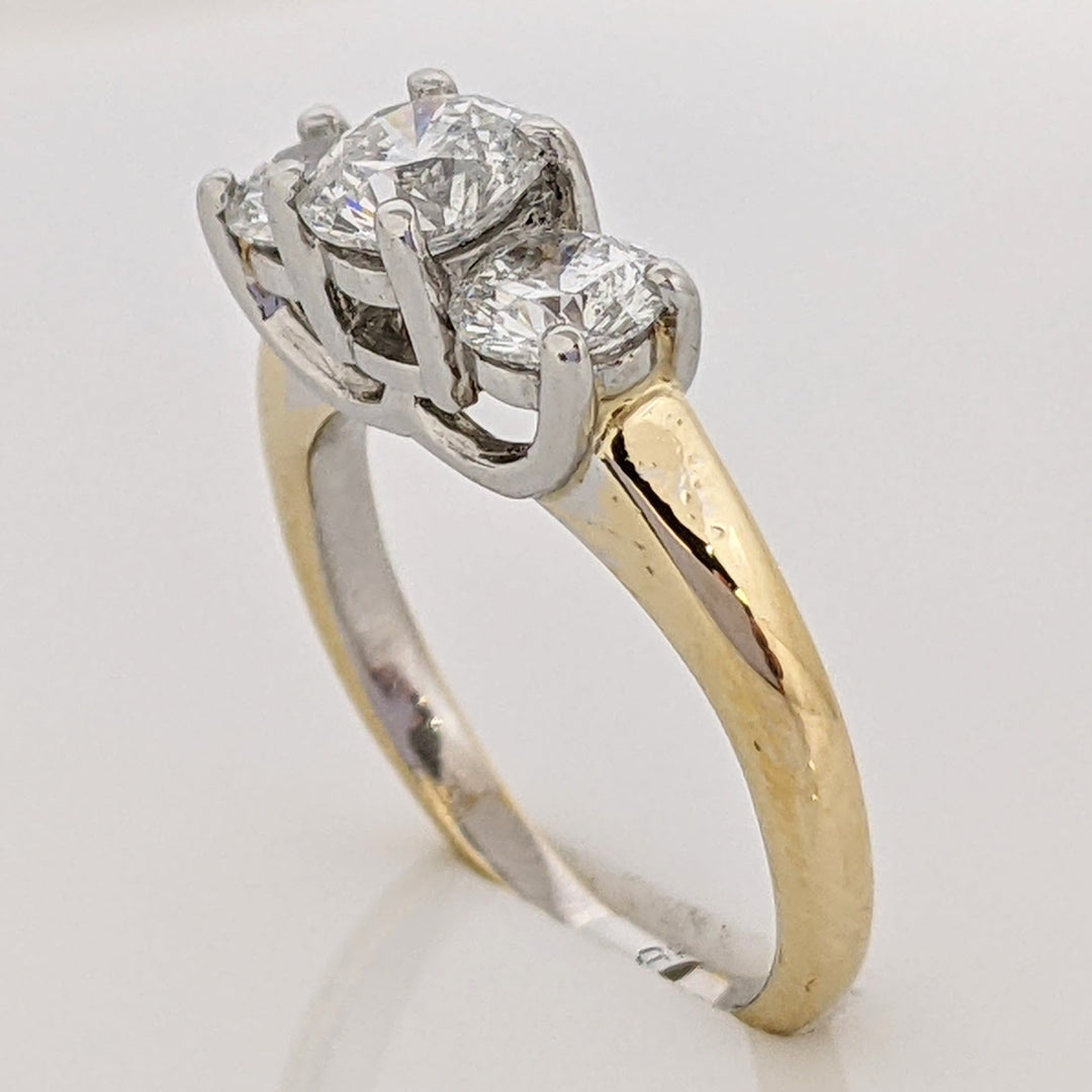 14K 1.00 CARAT TOTAL WEIGHT SI3-I1 H DIAMOND ROUND TRINITY ESTATE RING 3.2 GRAMS