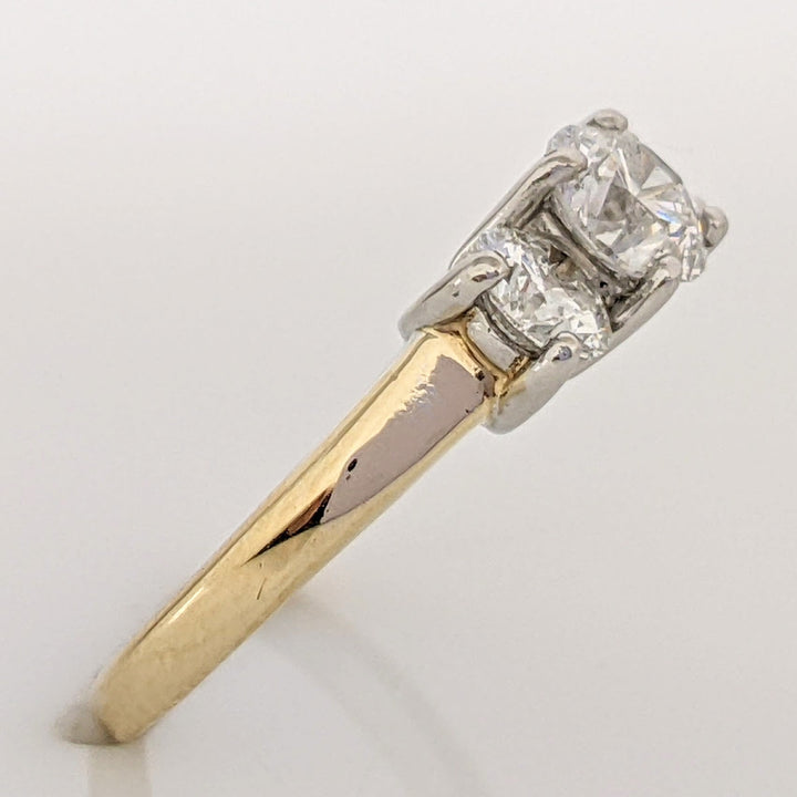 14K 1.00 CARAT TOTAL WEIGHT SI3-I1 H DIAMOND ROUND TRINITY ESTATE RING 3.2 GRAMS