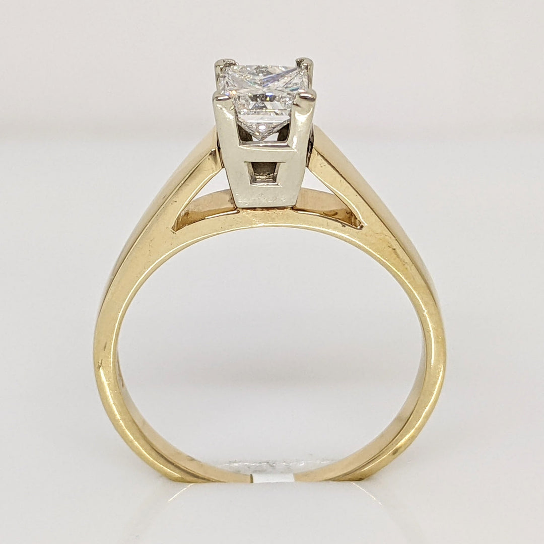 14K .63 CARAT TOTAL I1 E DIAMOND PRINCESS CUT SOLITAIRE ESTATE RING 2.9 GRAMS