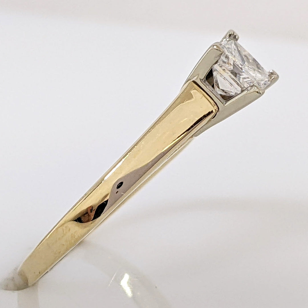 14K .63 CARAT TOTAL I1 E DIAMOND PRINCESS CUT SOLITAIRE ESTATE RING 2.9 GRAMS
