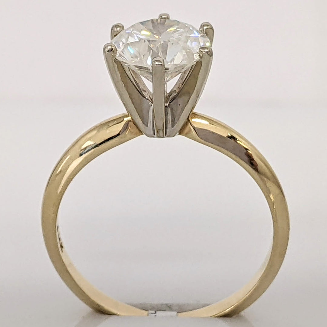 14K 1.68 CARAT TOTAL I1 E DIAMOND ROUND 6-PRONG SOLITARE ESTATE RING