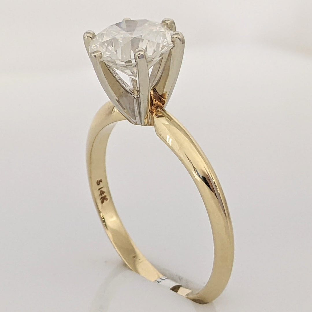 14K 1.68 CARAT TOTAL I1 E DIAMOND ROUND 6-PRONG SOLITARE ESTATE RING