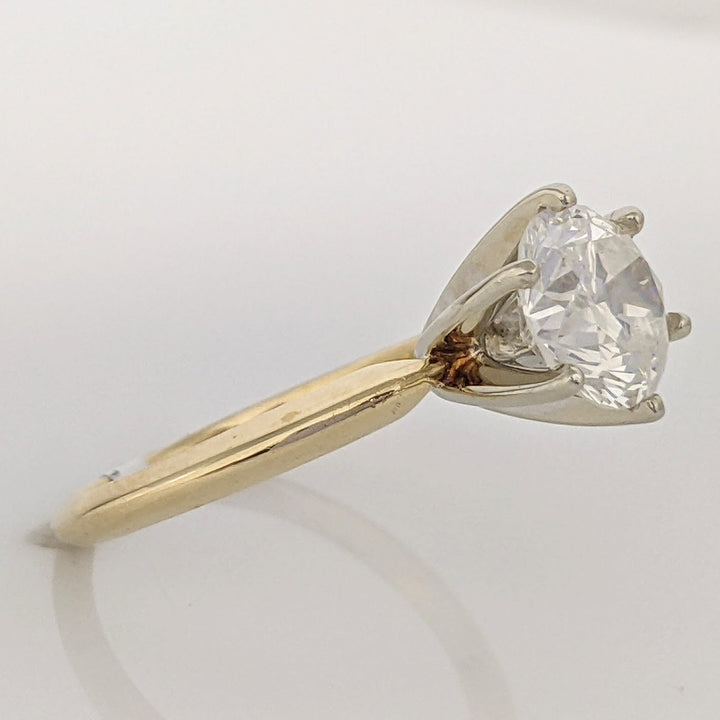 14K 1.68 CARAT TOTAL I1 E DIAMOND ROUND 6-PRONG SOLITARE ESTATE RING