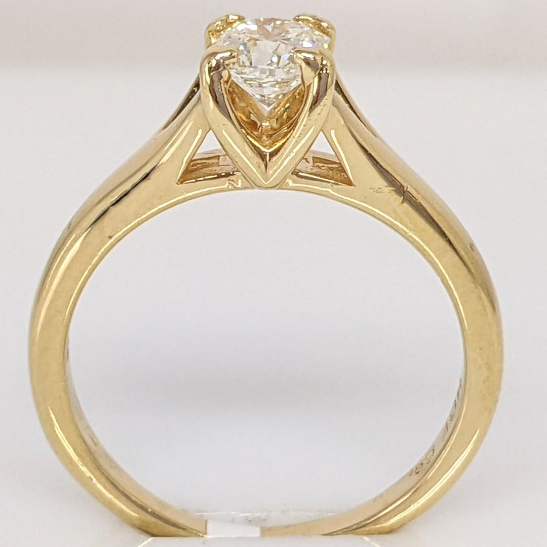18K .62 CARAT TOTAL VS1 H DIAMOND CUSHION CUT SOLITAIRE ESTATE RING 3.8 GRAMS
