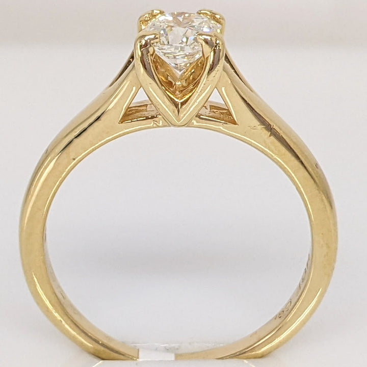 18K .62 CARAT TOTAL VS1 H DIAMOND CUSHION CUT SOLITAIRE ESTATE RING 3.8 GRAMS