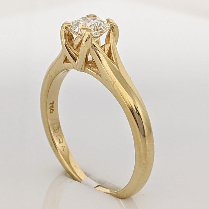 18K .62 CARAT TOTAL VS1 H DIAMOND CUSHION CUT SOLITAIRE ESTATE RING 3.8 GRAMS