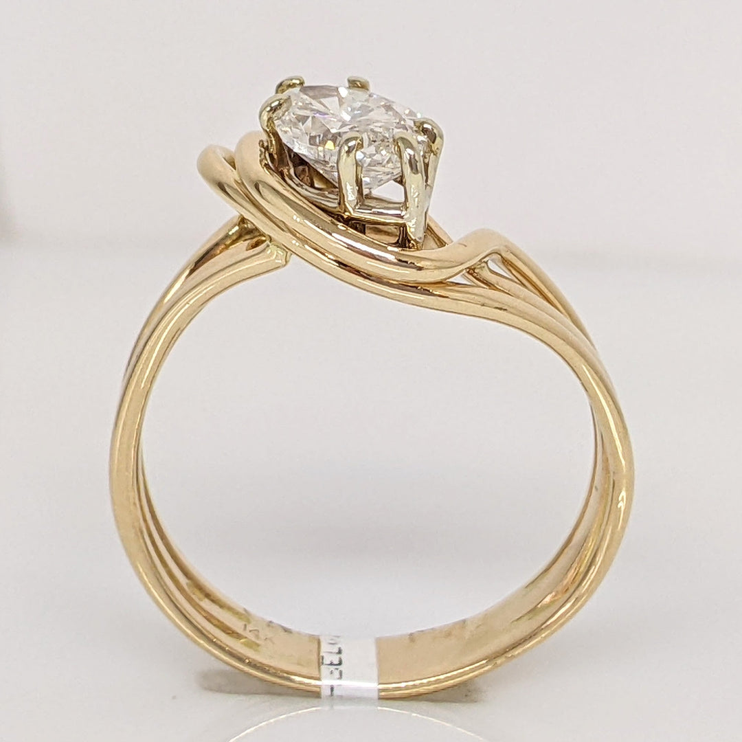14k 1.01 CARAT TOTAL SI1 G DIAMOND MARQUISE BYPASS SWIRL ESTATE RING 4.0 GRAMS