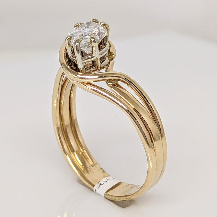 14k 1.01 CARAT TOTAL SI1 G DIAMOND MARQUISE BYPASS SWIRL ESTATE RING 4.0 GRAMS