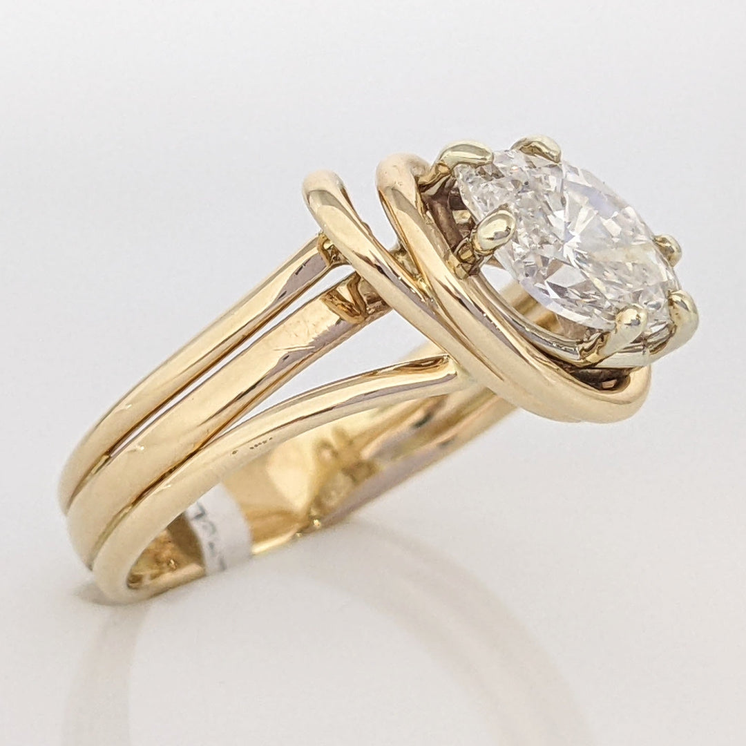14k 1.01 CARAT TOTAL SI1 G DIAMOND MARQUISE BYPASS SWIRL ESTATE RING 4.0 GRAMS