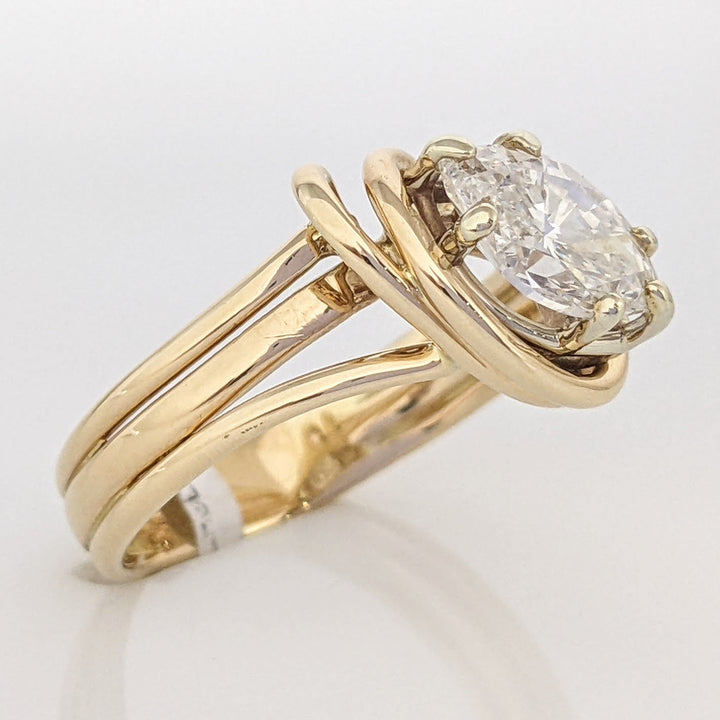 14k 1.01 CARAT TOTAL SI1 G DIAMOND MARQUISE BYPASS SWIRL ESTATE RING 4.0 GRAMS