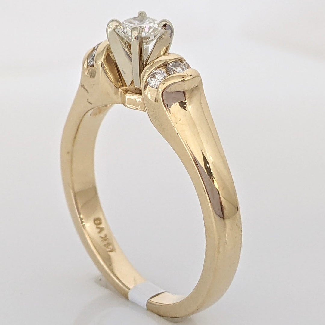14K .42 CARAT TOTAL WEIGHT VS1 G DIAMOND ROUND (7) ESTATE RING 4.7 GRAMS