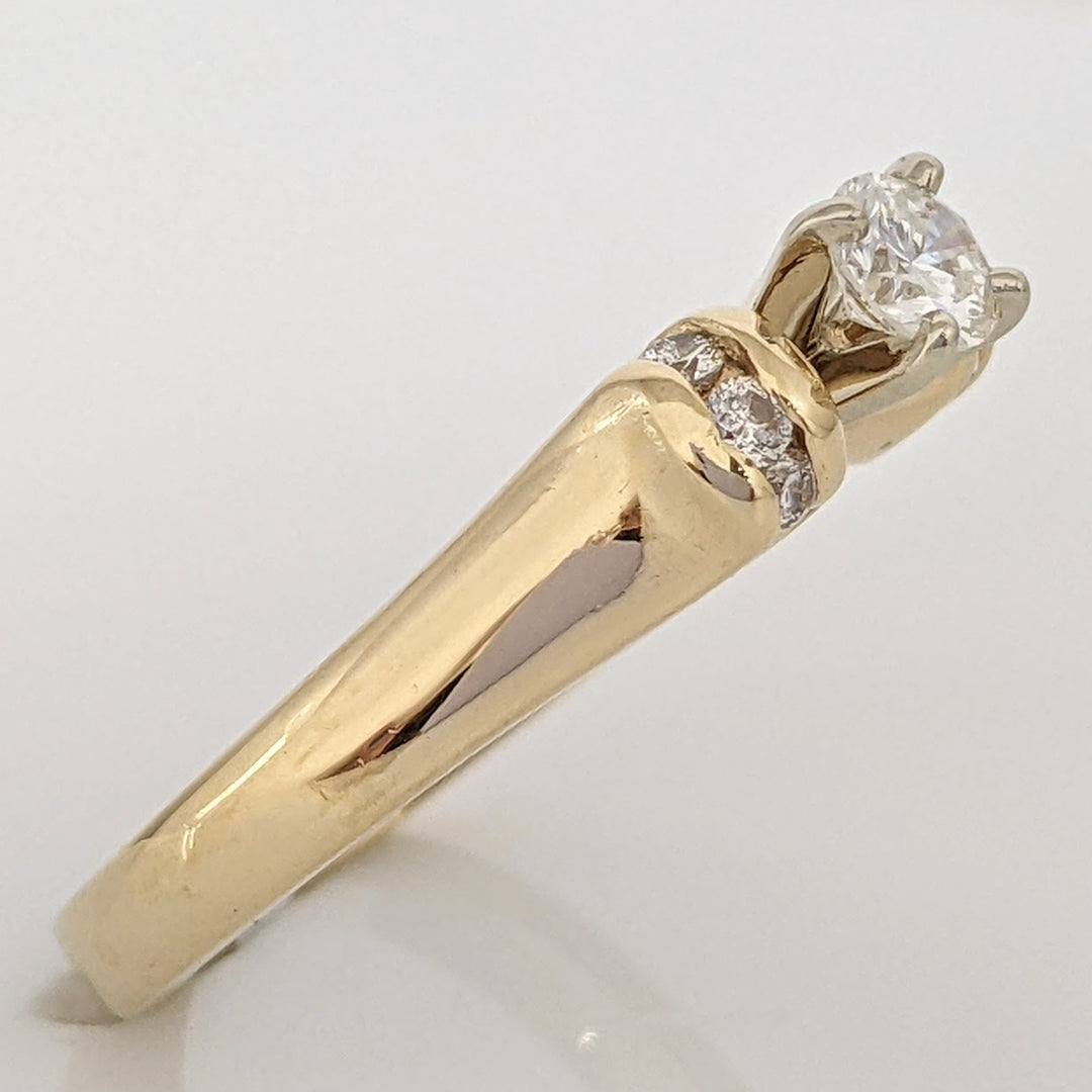 14K .42 CARAT TOTAL WEIGHT VS1 G DIAMOND ROUND (7) ESTATE RING 4.7 GRAMS