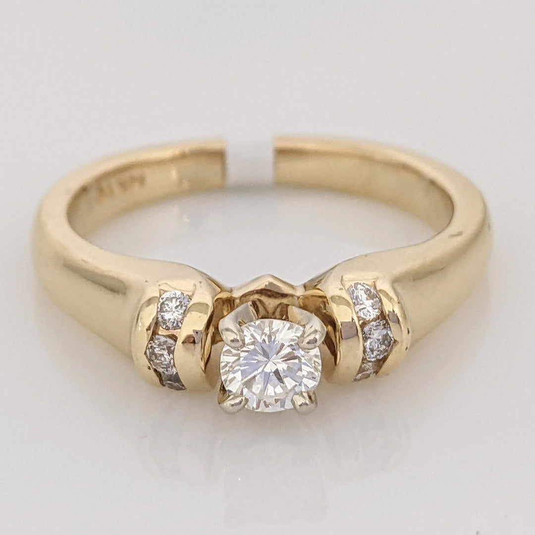 14K .42 CARAT TOTAL WEIGHT VS1 G DIAMOND ROUND (7) ESTATE RING 4.7 GRAMS